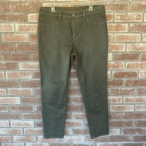 Soft Surroundings Wax Coated Shimmer Pants Size 12 Green